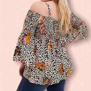 Torrid floral leopard top size 2
